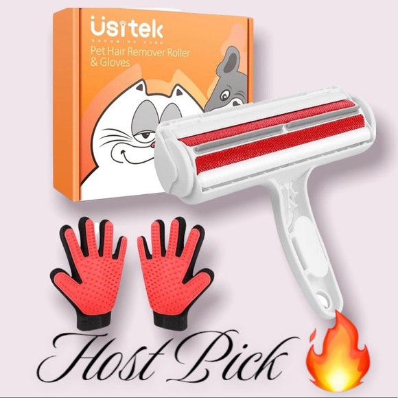Usitek Pet Hair Remover,Pet Roller and Pet Gloves, Pet Grooming Gloves - Picture 1 of 12
